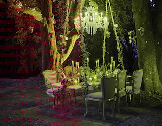 Table setting for private party in Tuscany