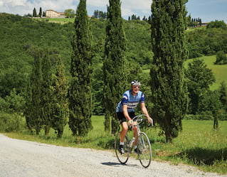 a man on a bicycle