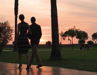 sunrise walk activity in miraflores boardwalk, lima peru