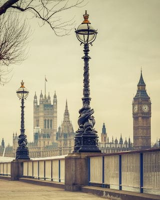 Vista su Londra con il Big Ben