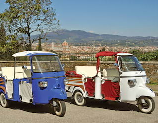 Florence in an Ape Calessino